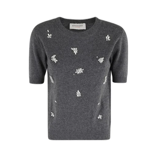 Embellished Short-Sleeve Knitwear
