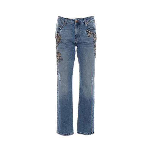 Sequined Five-Pocket Denim Jeans