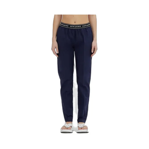 Logo Waistband Straight-Leg Pants
