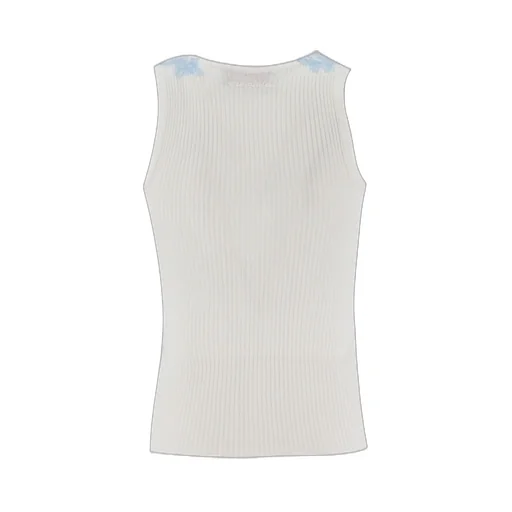 Lace Embroidery Ribbed Top