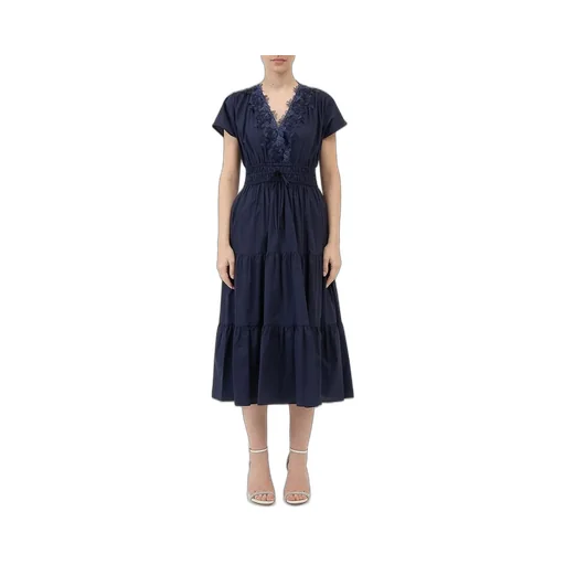 Frilled Shaded Lace Poplin Dress