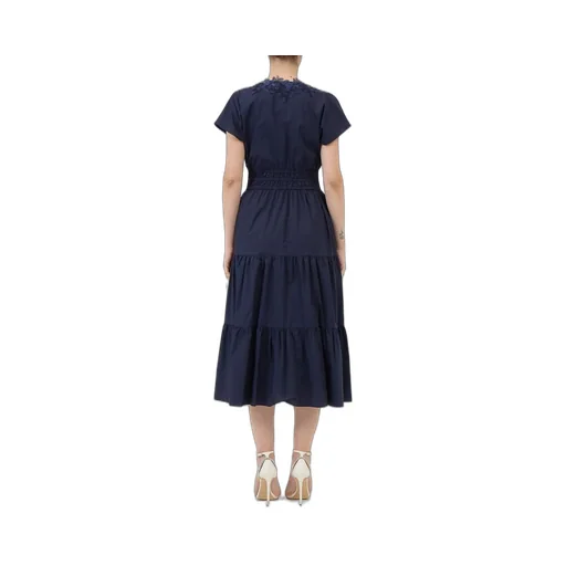 Frilled Shaded Lace Poplin Dress