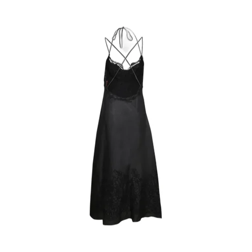 Halterneck Lace-Detailed Midi Dress