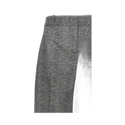 Wide Leg Herringbone Trousers
