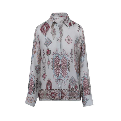 Geometric-Printed Long Sleeved Shirt