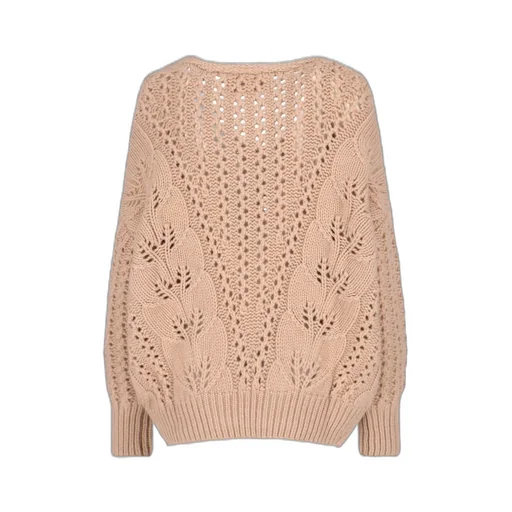 V-Neck Open-Knit Jumper