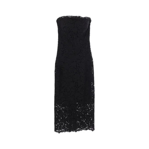 Floral-Lace Strapless Dress