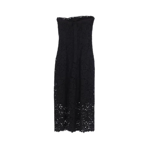 Floral-Lace Strapless Dress