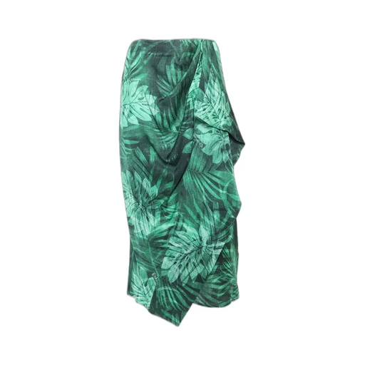 Draped Leaf Printed Skirt