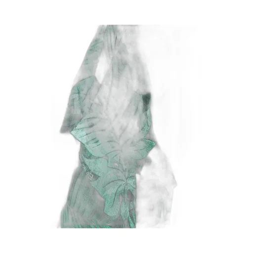 Draped Leaf Printed Skirt