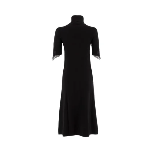 Lace-Trimmed Midi Dress