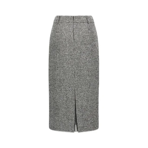 High Waist Back-Slit Midi Skirt
