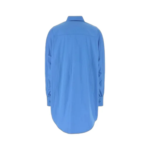 Floral Embroidered Curved Hem Shirt