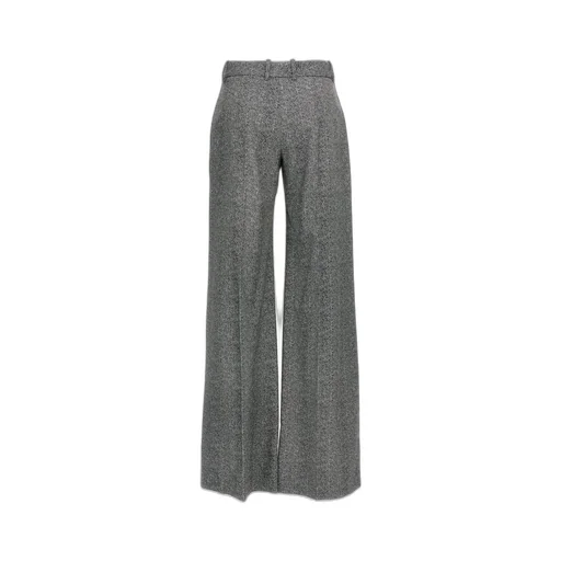 Wide Leg Herringbone Trousers