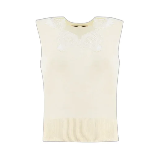 Floral Lace Embroidery Knitted Top