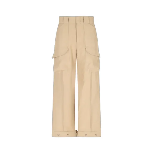 Straight-Leg High Waist Cargo Trousers