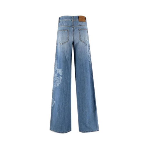Denim Lace Applied Palazzo Jeans