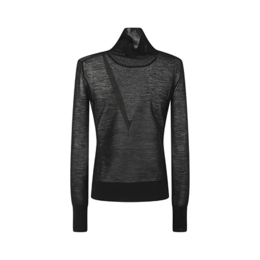 Sheer Turtleneck Sweater