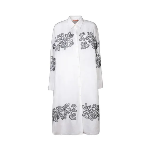 Long Sleeve Embroidered Shirt Dress
