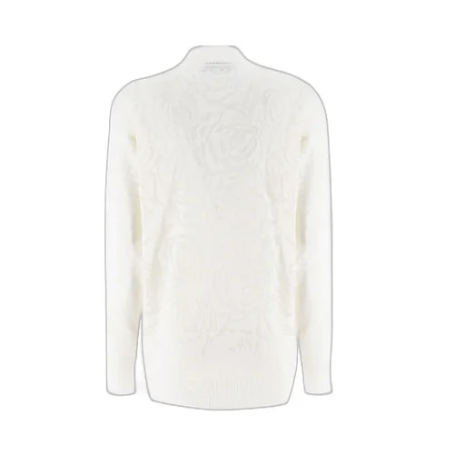 All-Over Roses Jacquard Knitted Cardigan