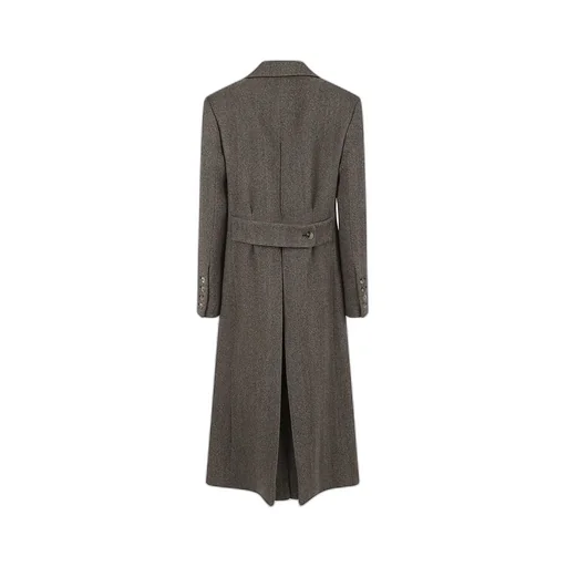 Herringbone Double-Breasted Coat