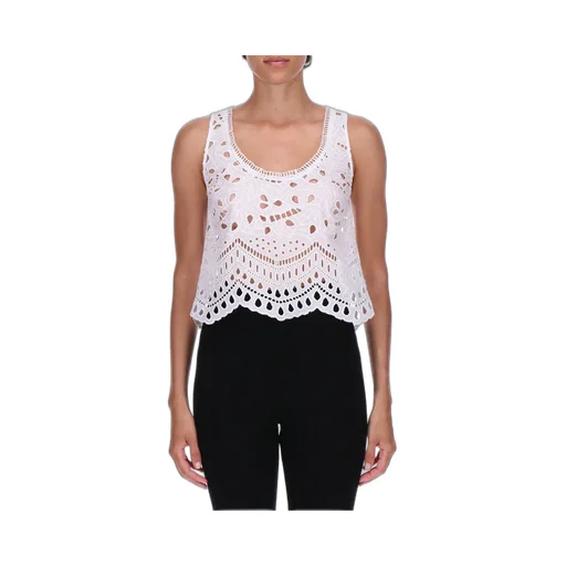 Scoop-Neck Scallop-Edge Tank Top