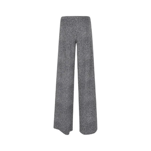 Houndstooth Wide-Leg Pants