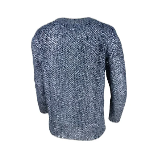 Long-Sleeved Crewneck Shiny Knitted Jumper