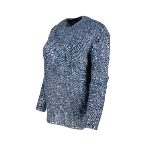 Long-Sleeved Crewneck Shiny Knitted Jumper