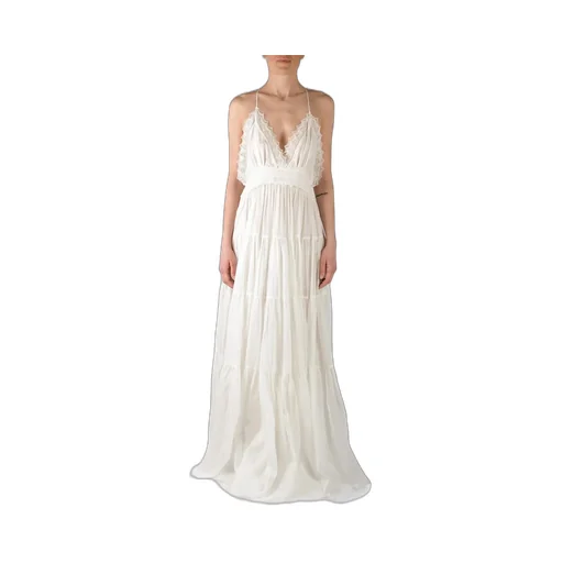 Lace-Detailed V-Neck Backless Maxi Dress