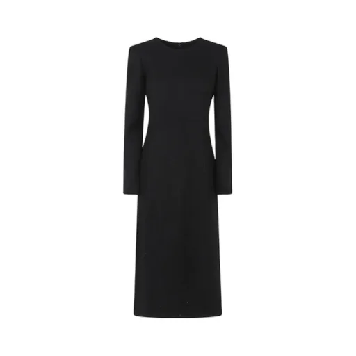 Button-Back Midi Dress