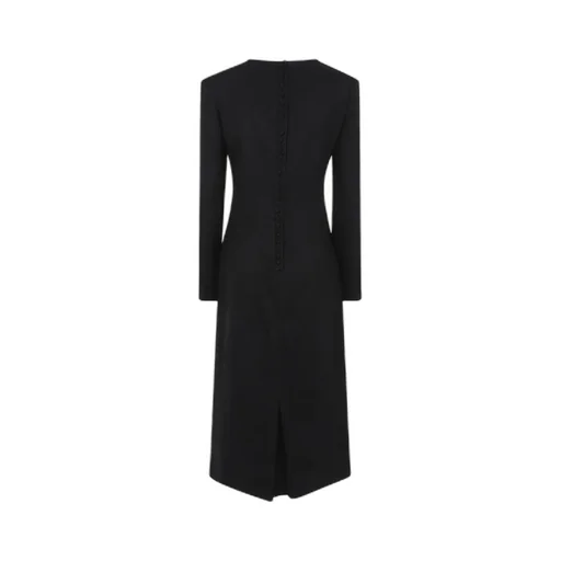 Button-Back Midi Dress