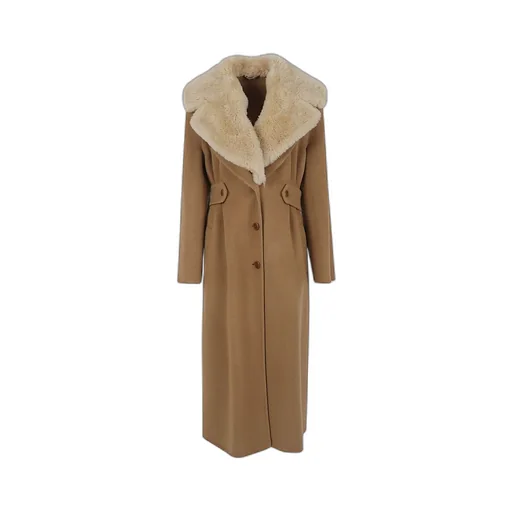 Fur-Collar Belted Coat