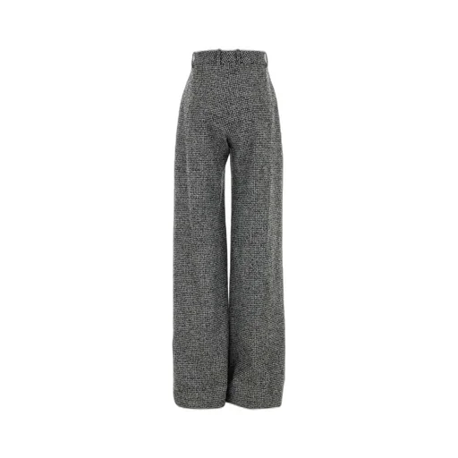 Houndstooth Wide-Leg Pants
