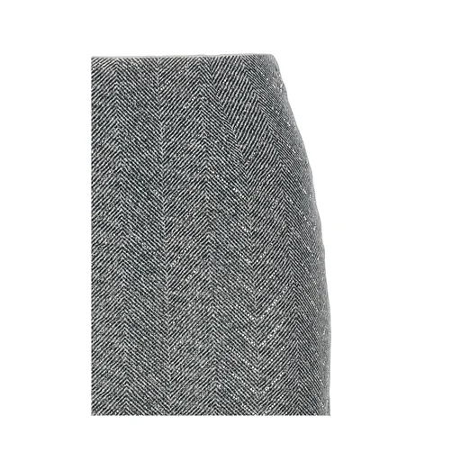 Herringbone Patterned Midi Skirt
