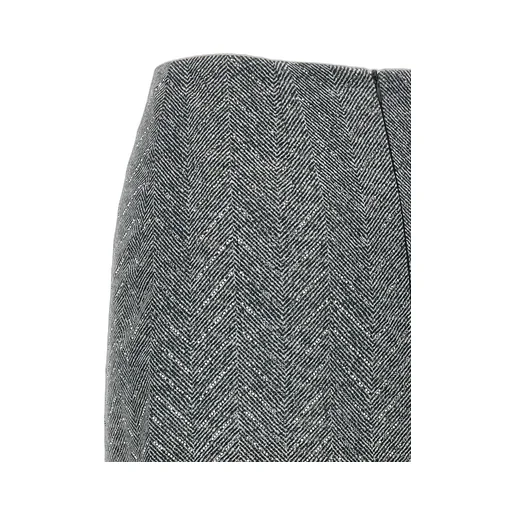 Herringbone Patterned Midi Skirt