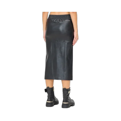 Logo Printed Drawstring Midi Skirt