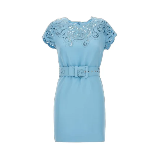 Lace Belted Mini Dress