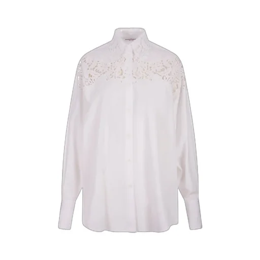 Lace-Detailed Straight Hem Shirt