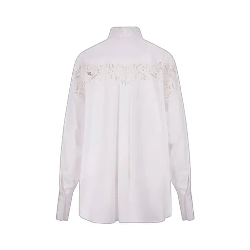 Lace-Detailed Straight Hem Shirt