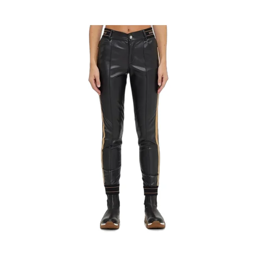 Logo Waistband Faux Leather Pants