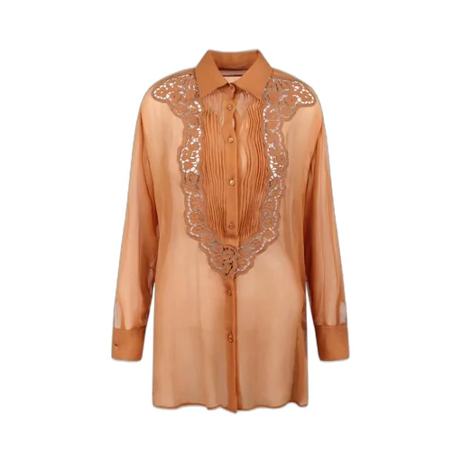 Long-Sleeved Lace Detailed Shirt