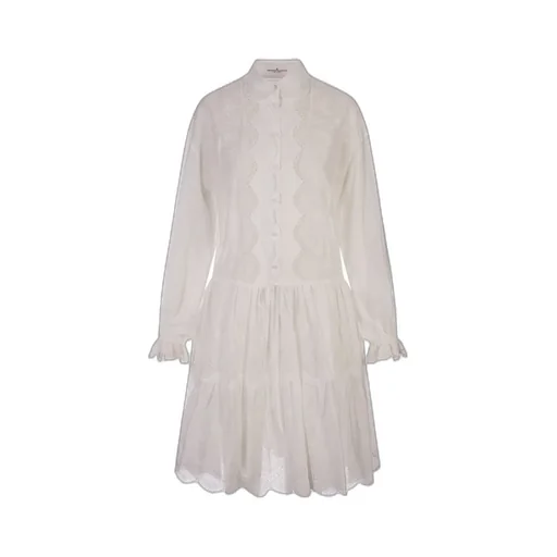 Floral-Embroidered Ruffled Mini Dress