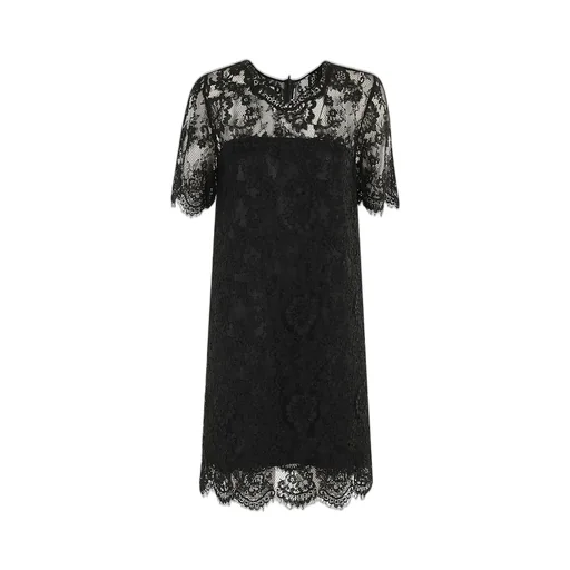 Shoer-Sleeevd Laced Mini Dress