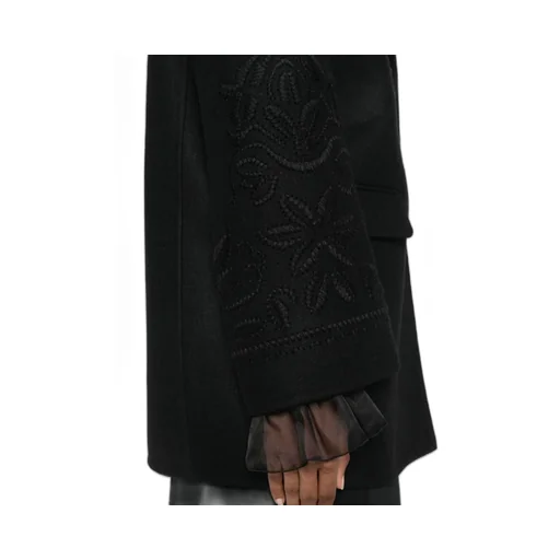 Embroidered Buttoned Coat
