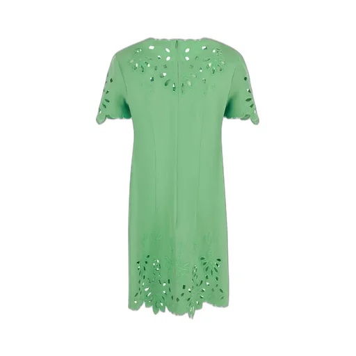 Cut-Out Embroidered Shift Mini Dress