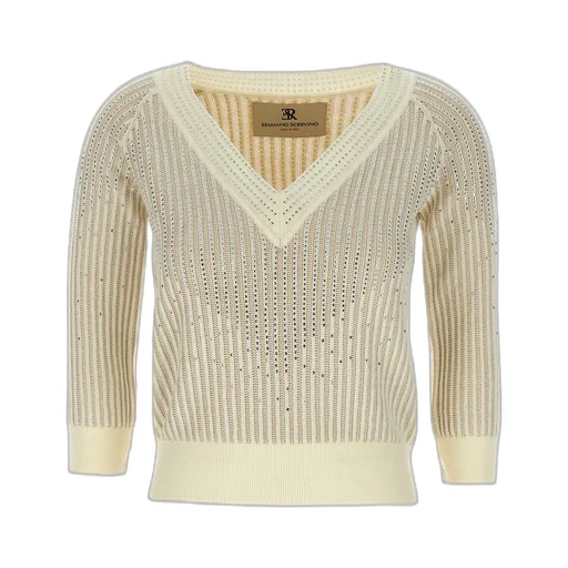 V-Neck Rhinestone Embellished Sweater