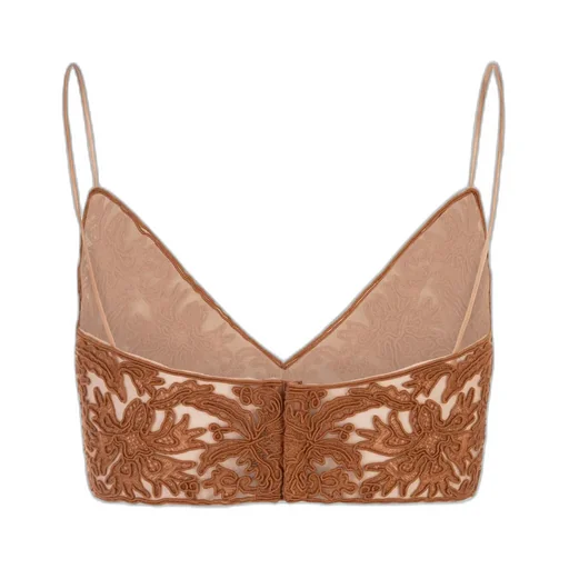 V-Neck Embroidered Cropped Top