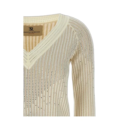 V-Neck Rhinestone Embellished Sweater