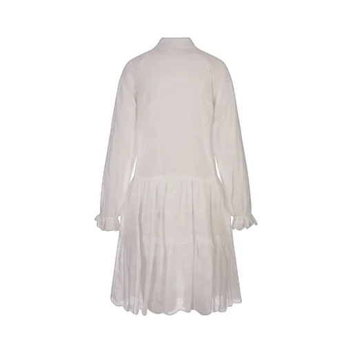 Floral-Embroidered Ruffled Mini Dress
